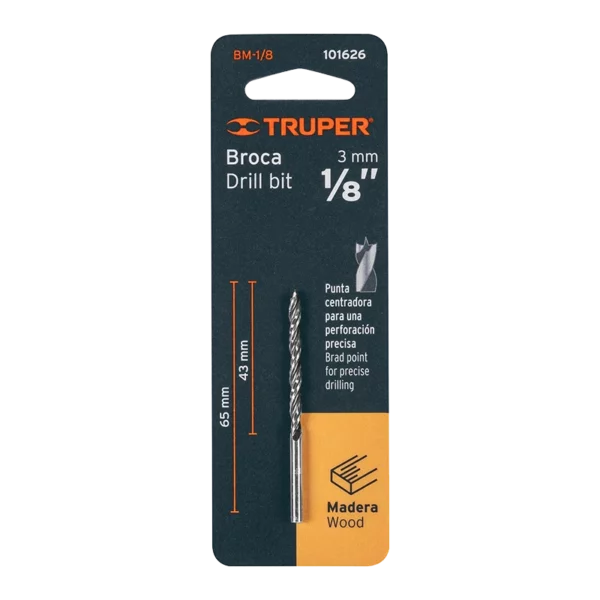 Broca para Madera 1/8 - Truper